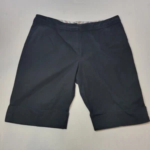 Larry Levine Black Stretch Cuffed Shorts Woman's 24W - Picture 1 of 11