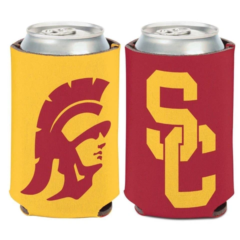 USC Trojans 12oz Two Sided Can Cooler [NEW] NCAA Coozie Koozie Beer Drink Cover
