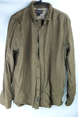 Camisa de vestir negra marrón talla L marrón 100 % algodón manga larga para hombre de colección usada en excelente estado Foto 1 de 4