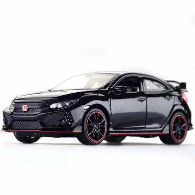 1:32 Honda Civic Type R Model Car Diecast Pull Back Toy Cars for Kids Toys Black - Image 1 of 4