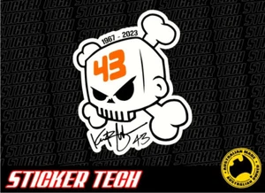 RIP KEN BLOCK SIGNATURE 43 SKULL STICKER DECAL SUITS HOON HOONIGAN HOONICORN DC - Bild 1 von 1
