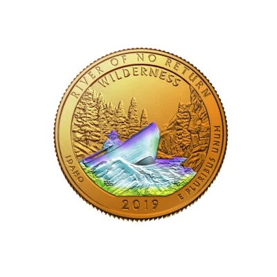 2019 Frank Church River Quarter 24K Gold layered with Hologram Detail - Image 1 of 2