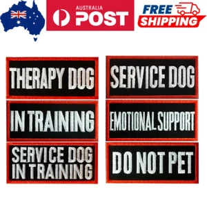Service Dog In Training Hook & Loop Embroidered Patches for K9 Harness Collars - Picture 1 of 15