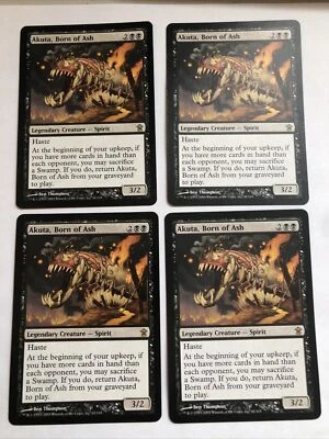Akuta Born Of Ash X4 Saviors Of Kamigawa Ex Condition See Pics Front Back - Image 1 of 4