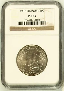 1937 P 50C Roanoke NGC MS-65 CAC - Picture 1 of 2