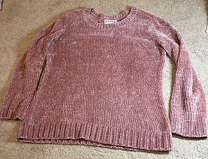 Orvis Sweater Women's Medium Rose Pink Chenille Thick Chunky Very Soft Pullover - Picture 1 of 5