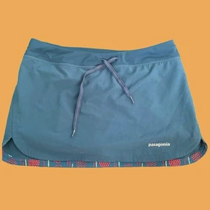 Patagonia Skort Women’s Size S Nine Trails Running Skirt Tennis Teal Blue GORP - Picture 1 of 8