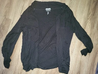 Cárdigan para mujer Allison Britney suéter negro frente abierto talla XL Foto 1 de 3