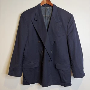 Vintage GAP Blazer Gr. 44 Zweireiher Sakko Wolle Navy Klassisch Profi 80er - Bild 1 von 24