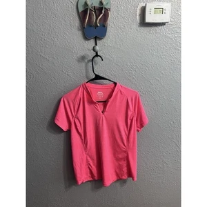 Polo de golf Slazenger rosa de manga corta para mujer talla mediana 1/4 cremallera - Imagen 1 de 6