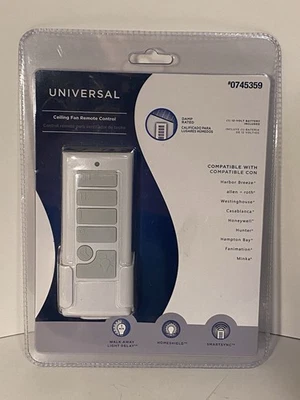 Harbor Breeze 40837 White Handheld Universal Ceiling Fan Remote Control - Image 1 of 2