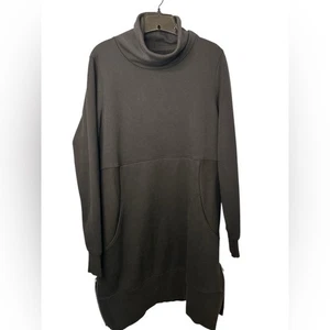 Athleta Cozy Karma Kleid mit Trichterausschnitt neu ohne Etikett schwarz - Bild 1 von 7