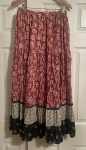 Falda escoba Lucia Lukken para mujer floral en capas boho vintage años 90 escoba L - Imagen 1 de 6