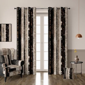 100% Blackout Curtains 2 52"W x 84"L (Pack of 2), Black&cream - Picture 1 of 8