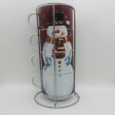 1码头进口雪人假日圣诞节冬季堆叠杯 — 第 1/4 张图片