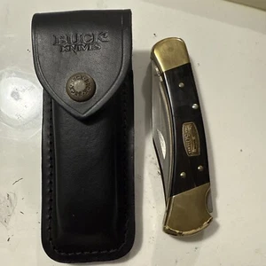 BUCK 110 50th Anniversary Ebony Diamond Wood Pocket Knife - Picture 1 of 11