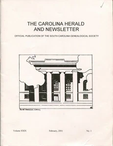 Carolina Herald and Newsletter Febrero 2001 Carolina del Sur Genealogía Historia - Imagen 1 de 2