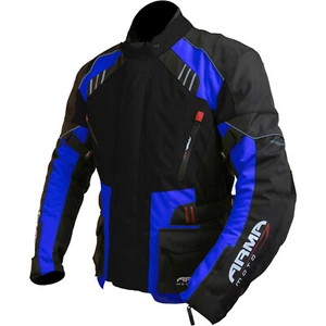 ARMR Moto Kiso 2 Waterproof Motorcycle Motorbike Jacket - Black/Blue - Picture 1 of 2