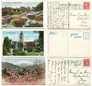 Postcard V47 USA 1915/16 Flowers Church Slogan cancels World`s Panama Exposition - Picture 1 of 3