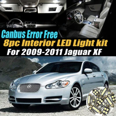 8Pc Canbus Error Free Interior LED White Light Bulb Kit for 2009-2011 Jaguar XF  - Image 1 of 4