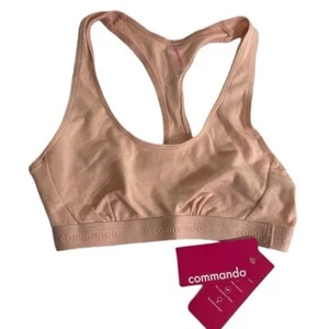 COMMANDO Bralette XS Apricot Pima Cotton Blend Micro Rib Racerback NWT - Picture 1 of 6