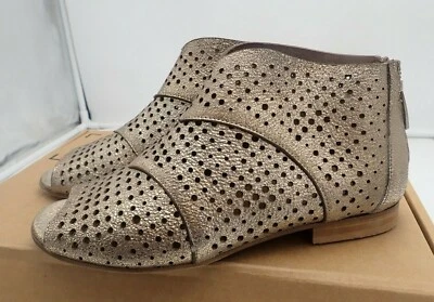 Cordani Bayous Peep Toe Casual Perforated Booties  Women's Size 5 Champagne Gold - Image 1 of 4