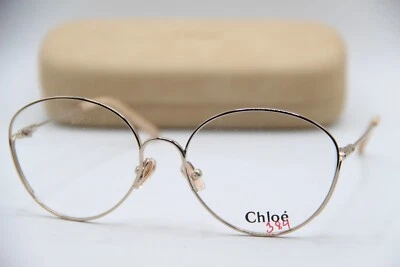 NEW CHLOE CH 0168O 002 GOLD BROWN AUTHENTIC FRAMES EYEGLASSES 57-17 - Image 1 of 4