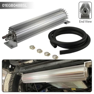 Universal 12" Dual Pass Transmission Cooler with 3/8" Hose for Ford Chevy Mopar - Picture 1 of 7