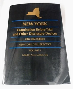New York Examination Before Trial and Other Disclosure Devices 2022-2023 Vol 1 - Picture 1 of 4