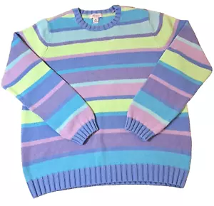 Maglione a righe The Tog Shop stile anni 90 donna M girocollo maglia pull over Y2K - Foto 1 di 7