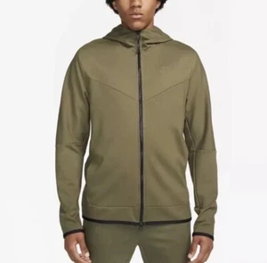 Nike Sportswear Tech Fleece Hoodie Olive Green Men’s Size Small DX0822-222 - Picture 1 of 9