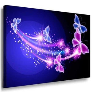 Schmetterling & Abstrakt Leinwandbild AK Art Bilder Mehrfarbig Wandbild TOP XXL - Bild 1 von 5