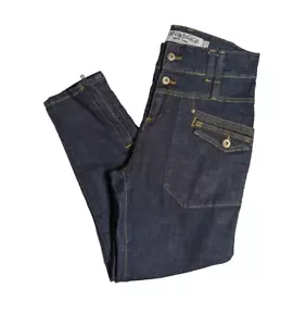 Nikita Jeans Women 27 High Waist Zippered Slits Dark Wash Blue - Picture 1 of 9
