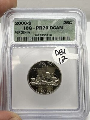 2000 S Clad Virginia ICG PR70 DCAM DB1-12 - Image 1 of 4
