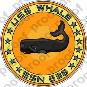 STICKER USN US NAVY SSN 638 USS WHALE - Picture 1 of 1