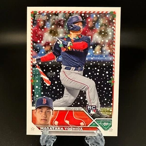 2023 Topps Holiday Masataka Yoshida Candy Cane Bat Rare SP Variation RC Red Sox - Picture 1 of 2