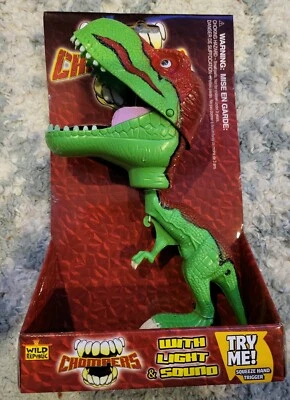 Wild Republic CHOMPERS greenT Rex Tyrannosaurus Action Dinosaur Toy Light Sound  - Image 1 of 4