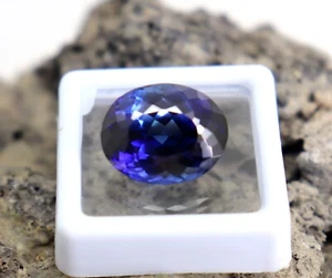 High Quality Deep Blue Tanzanite Certified 16ct Oval Cut Tanzanite Natural Stone - Picture 1 of 9