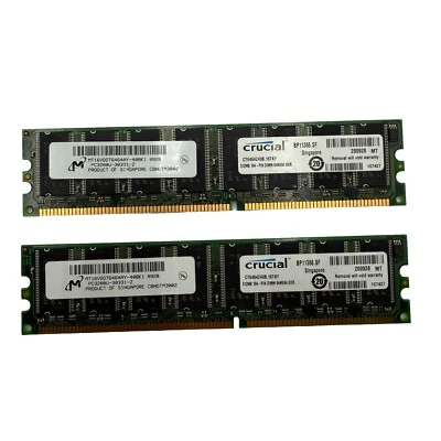 Crucial PC-3200 512 MB DIMM 400 MHz DDR Memory (CT6464Z40B) - Image 1 of 4