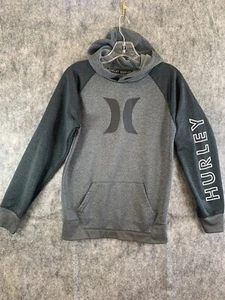 HURLEY Big Boys Large Hoodie Dri-fit Charcoal Grey - Picture 1 of 8