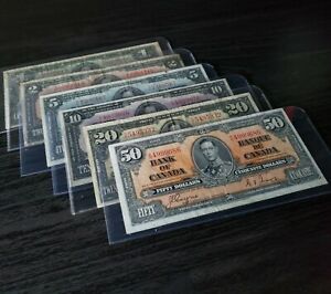 1937 Banknote Set | $1-$50 | 6 Note Lot - No reserve