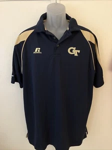 Men’s Georgia Tech Russell Dri-Power Short Sleeve Polo Shirt - Picture 1 of 7