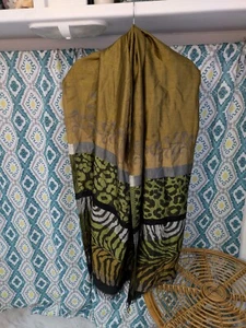 Selection Privee Vintage Halstuch grün braun Seide Animal Print - Bild 1 von 4