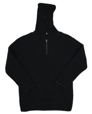 Sudadera con Capucha Sherpa Negra Azul Marino Antigua Cremallera 1/4 Cremallera Elastizada Niños 2XL 18 Foto 1 de 4