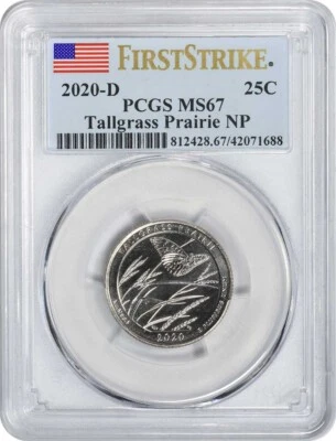 2020-D Tallgrass Prairie National Park Quarter MS67 First Strike PCGS - Image 1 of 2