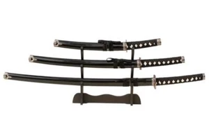 Bushido Warrior Black Triple Sword Set - Picture 1 of 1