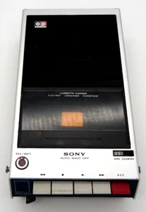 Vintage Gray Sony Casette-Corder TC-110B With Original Leather Carrying Case - Bild 1 von 7