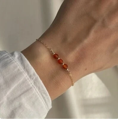 PULSERA CARNELOL MINERAL ACERO INOXIDABLE PIEDRA MINERAL ORIGINAL  Foto 1 de 2