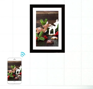 Marco de fotos digital WiFi madera negra pantalla táctil de 10,1 pulgadas 16 GB regalo de cumpleaños Xma - Imagen 1 de 13