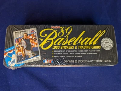 Juego de lata brillante Fleer 1989 de béisbol para coleccionistas sellado de fábrica Foto 1 de 4